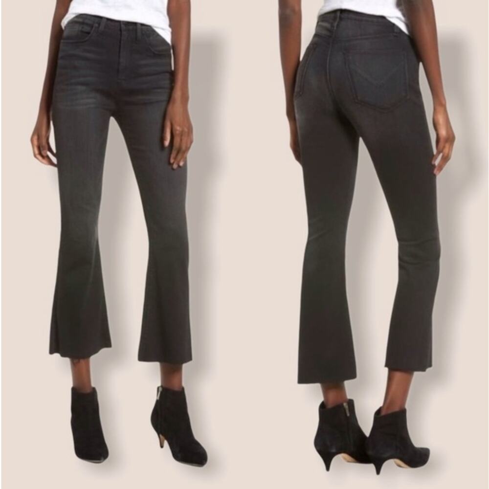 Hudson Holly Flare Crop Jeans Black Wash - Size 31